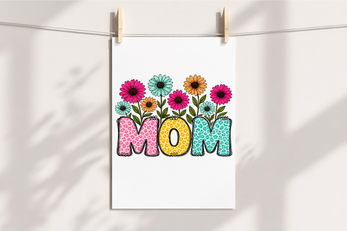 Retro Mom PNG, Mama Floral Flower De, an Illustration by Libby Wishes (Photo 5 of 5)