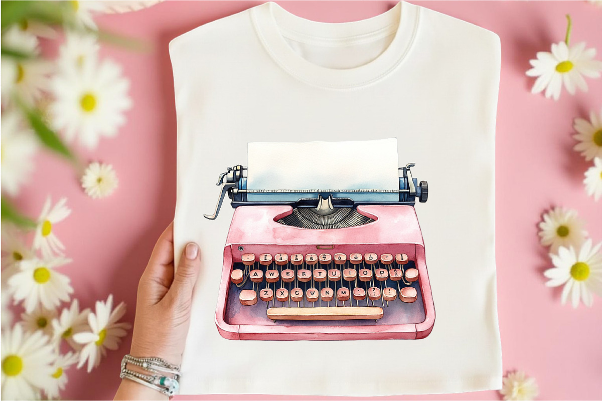Watercolor Typewriter Clipart, an Illustration by Libby Wishes (Photo 8 of 10)