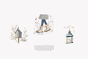 watercolor winter clipart set, a Decorative Illustration by Patishop Art (Thumbnail 7 of 10)