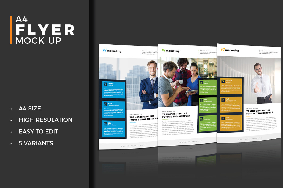 Photorealistic Flyer Mockup Pack, a Print Template by Advaita Printables (Photo 4 of 5)