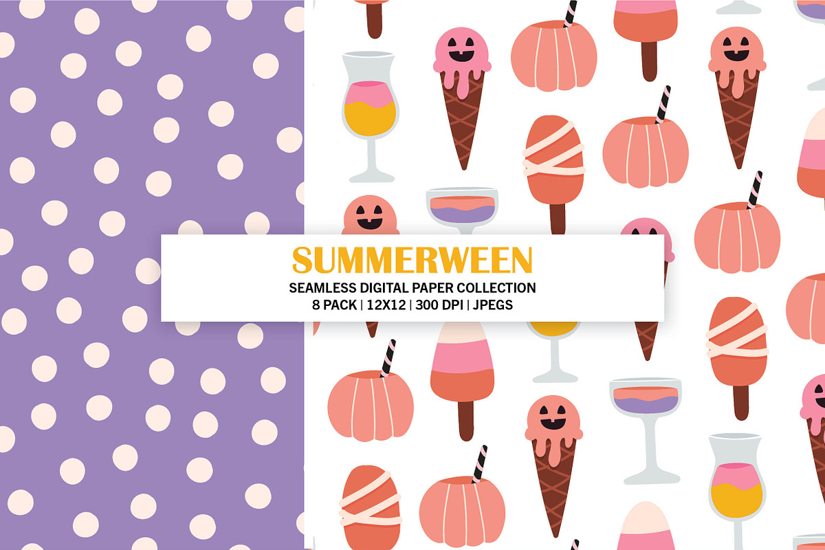 Summerween Seamless Pattern, a Pattern Graphic by Alanna Messina Design Co (Photo 4 of 9)
