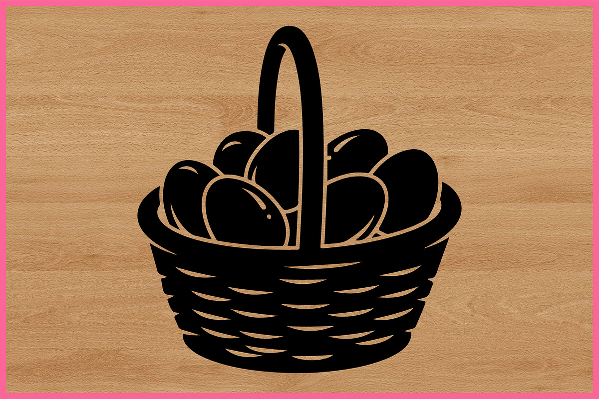 15 Egg Basket Silhouette Clipart Set, an Illustration by Gaye Art (Photo 4 of 4)