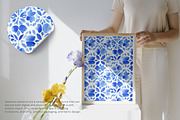 blue tile seamless pattern, a Pattern Graphic by Pink Studio Art (Thumbnail 3 of 5)