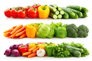 Assorted fresh vegetables on white background, a Food & Drink Photo by AlyaAnd