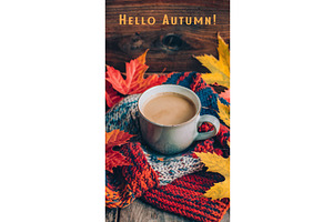 Autumn Morning: Cozy Coffee Cup