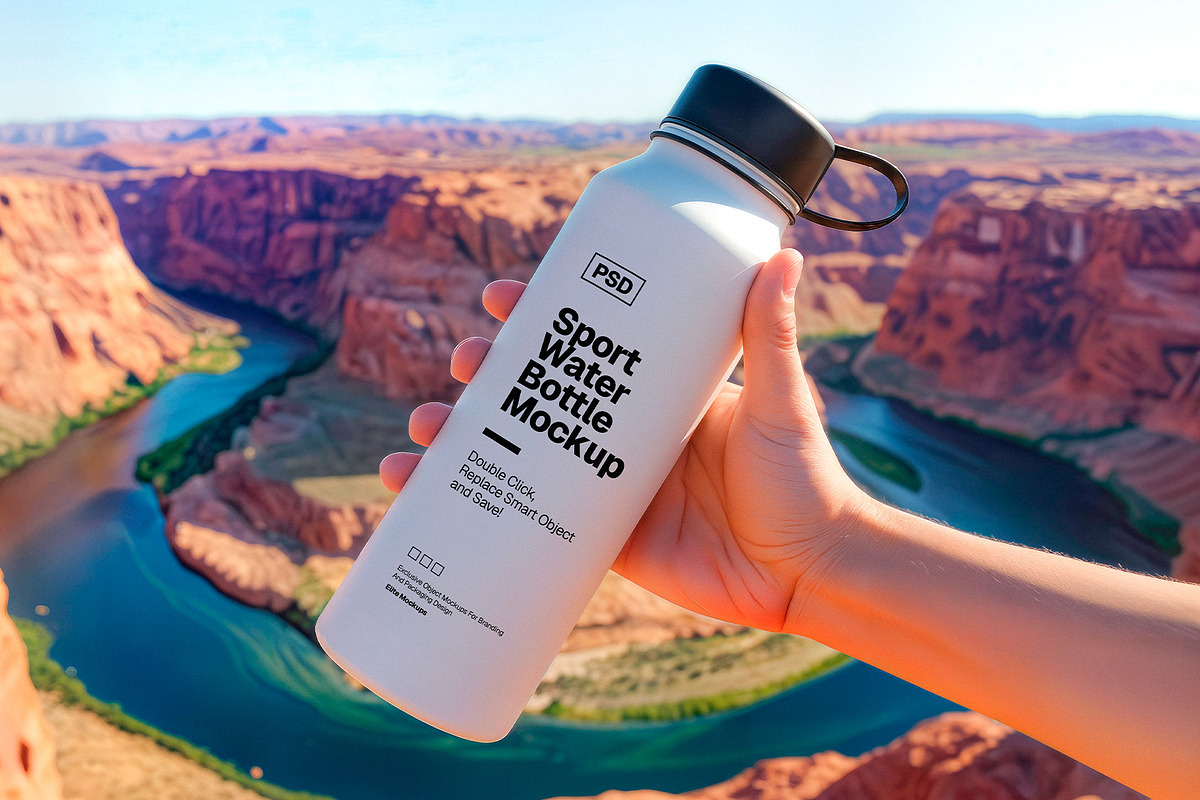 Sport Water Bottle Mockup, a Cups & Container Mockup by Elite Mockups (Photo 3 of 3)