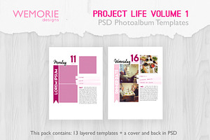 A5 Photoalbum Template Project Life