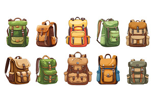 Hiking backpack cartoon. Isolated, an Object Illustration by Valerie Bodnar