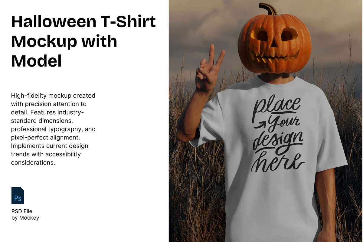 Halloween T-Shirt Mockup Psd, a Shirt Mockup by mockeyai (Photo 1 of 3)