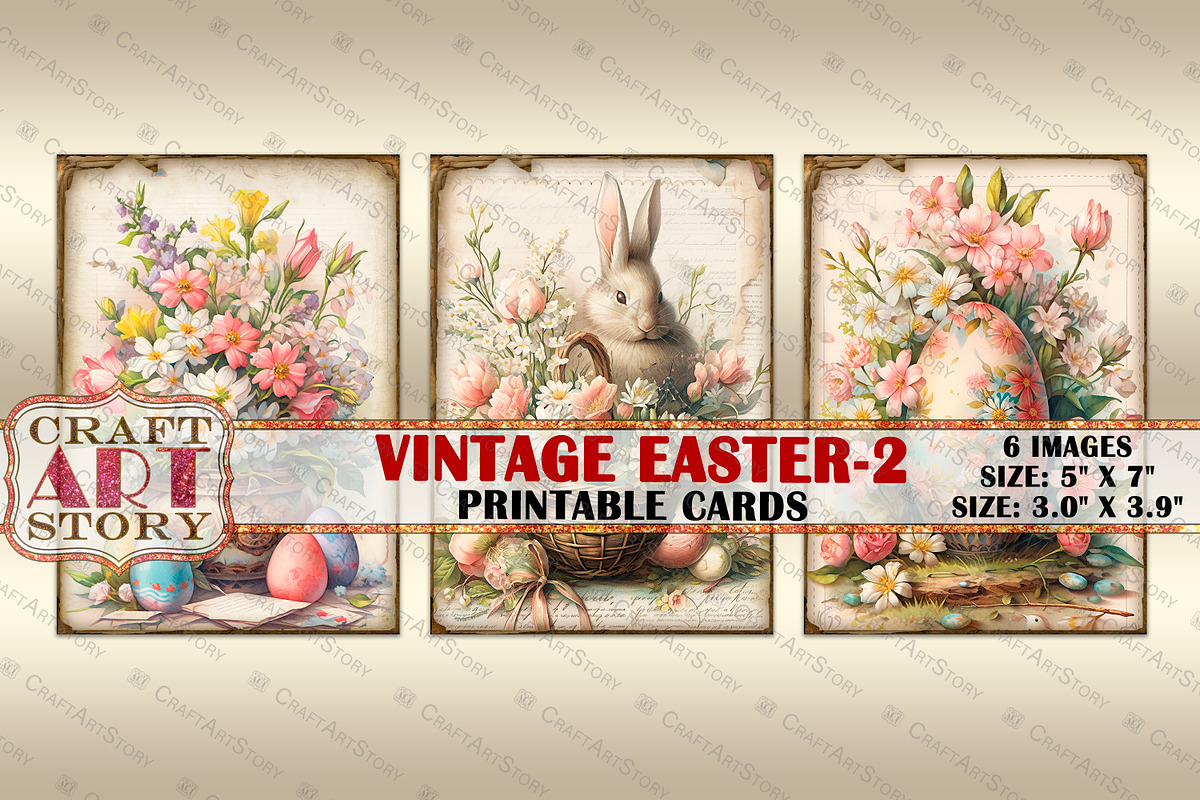 Easter collage cards Atc ACEO--2, an Object Illustration by CraftArtStory (Photo 2 of 4)