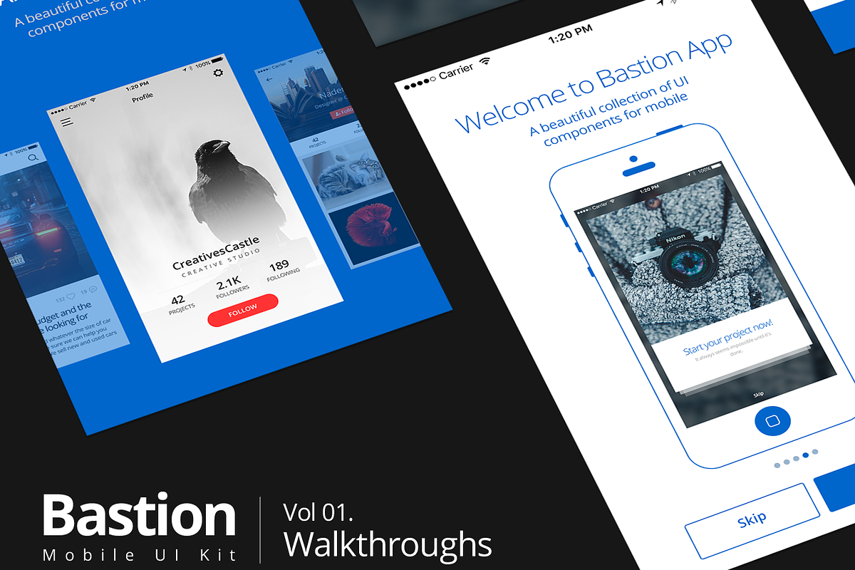 Bastion Mobile UI Kit_01Walkthroughs, an UI Kit Template by CreativesCastle (Photo 2 of 5)