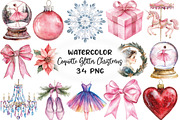Coquette Glitter Christmas Clipart, an Illustration by CraftArtStudio (Thumbnail 1 of 6)