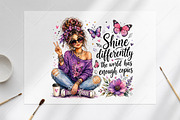 Shine Differently Purple Boho Girl, a Seasonal Illustration by Canvas Craft (Thumbnail 6 of 6)
