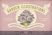 SALE! 100 Garden Illustrations, an Object Illustration by Anja Kaiser (Thumbnail 1 of 8)