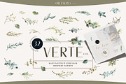 Greenery Watercolor Leaves Clipart, an Illustration by WalaPalette (Thumbnail 1 of 7)
