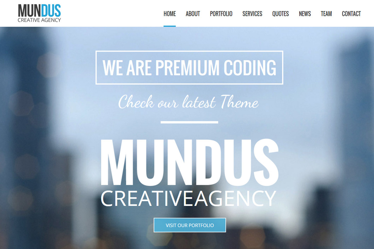 Mundus - Business One Page Wordpress, a WordPress Template by PremiumCoding (Photo 1 of 4)