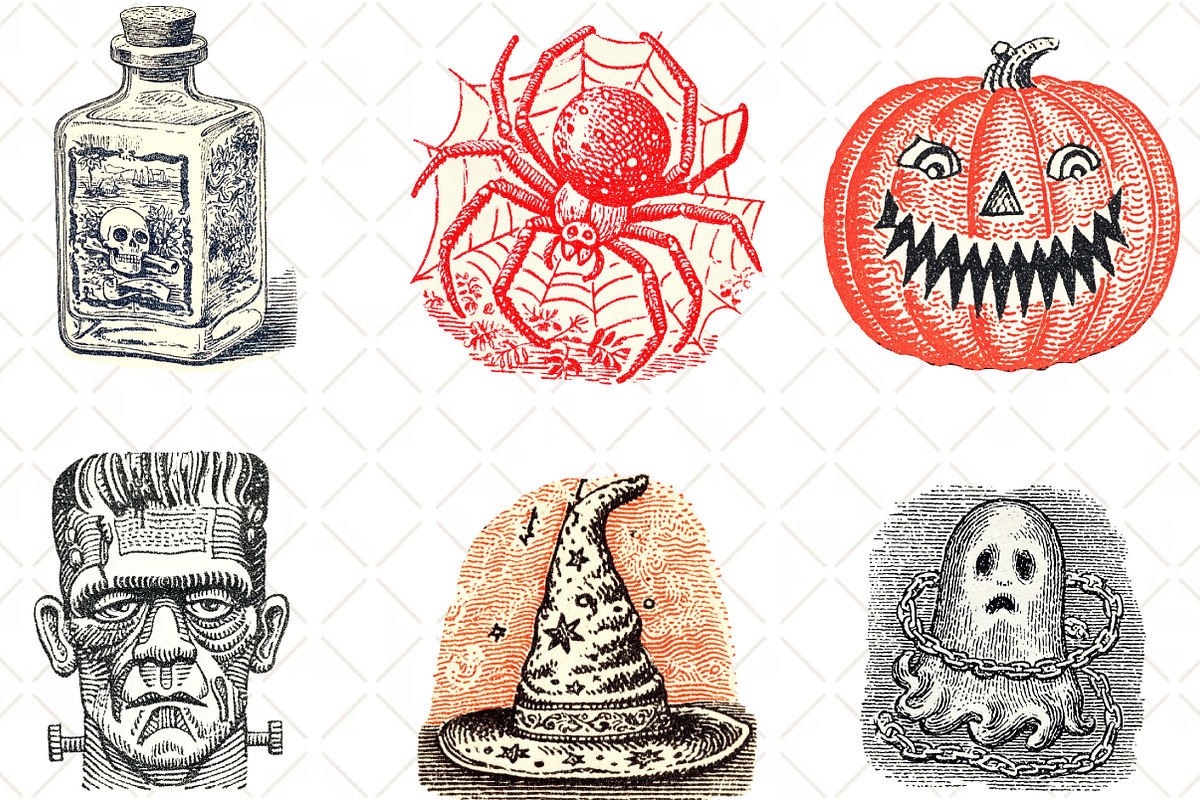 Watercolor Doodle Halloween Clipart, an Illustration by Black Bird Studio (Photo 5 of 6)