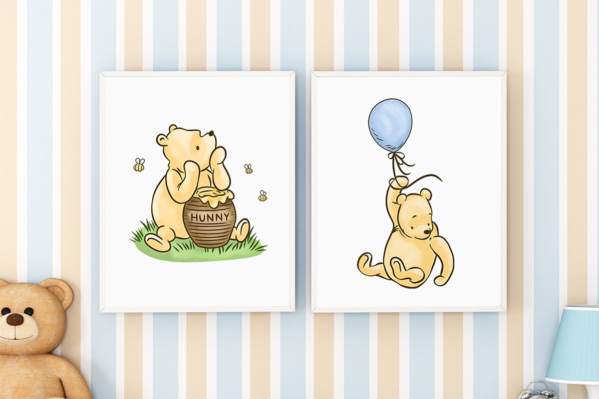 Classic Winne the Pooh Clipart, an Animal Illustration by SvetaArtStore (Photo 2 of 6)