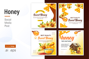Honey Social Media Post Design