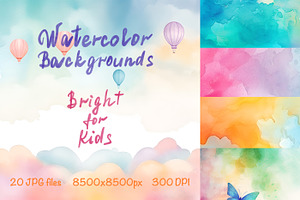 Watercolor Backgrounds. Children's