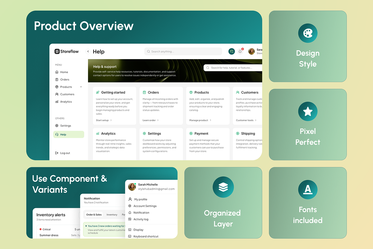 Storeflow - SAAS Store Management UI, a Landing Page Template by Agensip Design Agency (Photo 3 of 10)