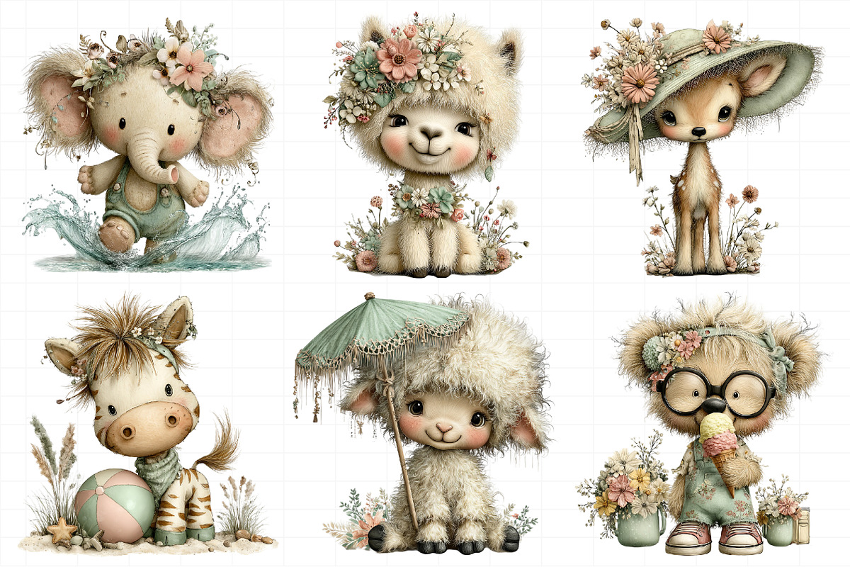 Whimsical Summer Animal Clipart Bund, an Illustration by Daily.Designs (Photo 3 of 7)