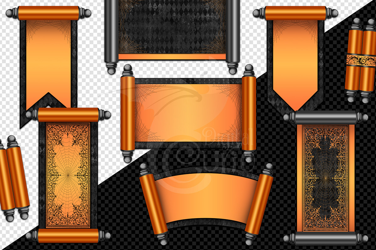 Halloween Scrolls Clipart, an Illustration by Digital Curio | Creative ...