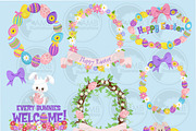 Easter Bunny Clipart AMB-1170, an Object Graphic by AMBillustrations (Thumbnail 1 of 6)