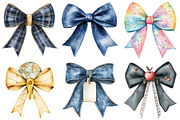 Watercolor Back to School Bow PNG, an Illustration by Craft Nest (Thumbnail 4 of 6)