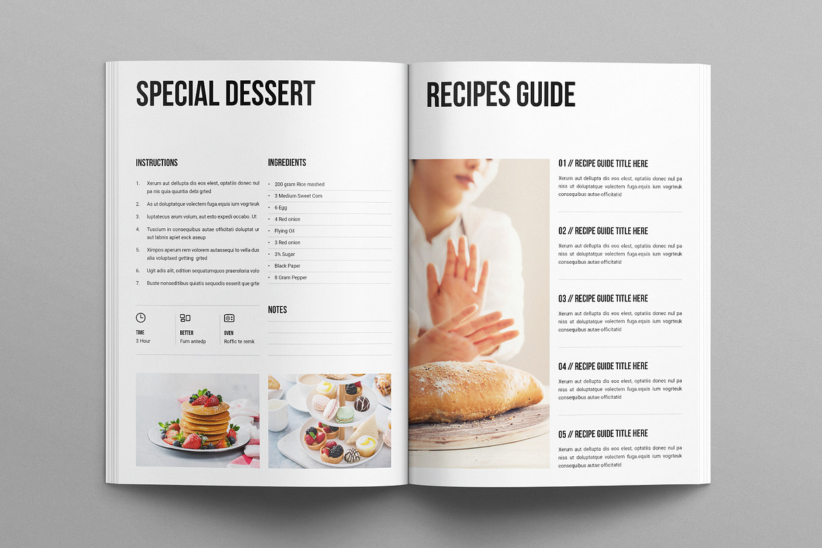 Minimal Cookbook Recipes Book, a Brochure Template by E-Type (Photo 6 of 7)