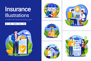 Insurance Illustration Art Set, a Healthcare Illustration by Prosymbols (Thumbnail 1 of 9)