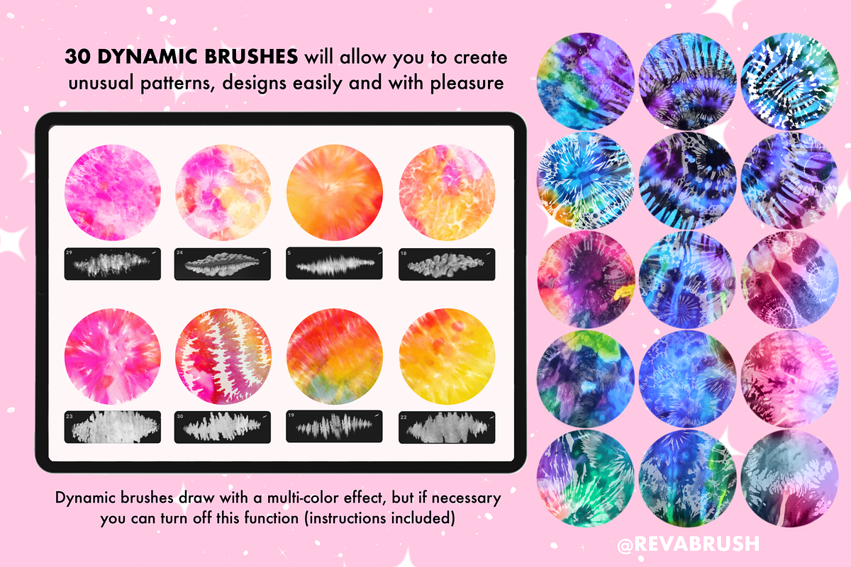 Procreate Tie Dye Textures brushes, a Brush Add-On by Revabrush (Photo 8 of 11)