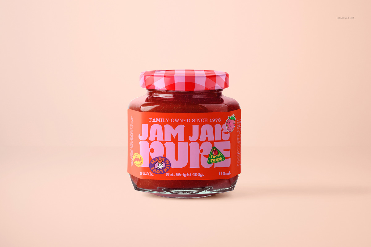 Jam Jar Mockup Set, a Packaging Mockup by Creatsy (Photo 7 of 9)