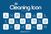 Cleaning Icon Art Set, an Outline Icon by Prosymbols (Thumbnail 1 of 7)