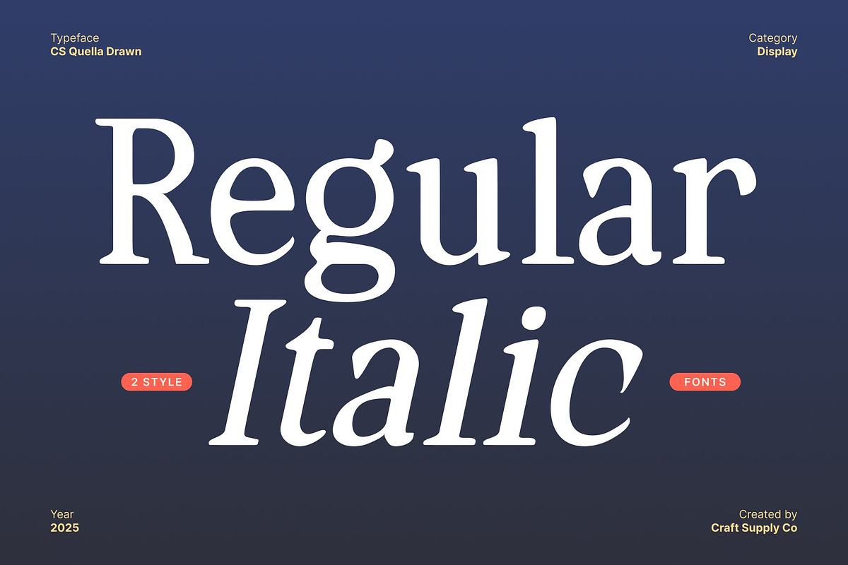 CS Quella Drawn, a Serif Font by Craft Supply Co. (Photo 3 of 8)
