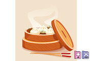 Hand Drawn Flat Dim Sum, a Food Illustration by MISS CHATZ (Thumbnail 1 of 3)