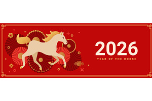 Chinese 2026 New year horse, an Animal Illustration by kotoffei