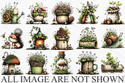 Whimsical Gardening Woodland Clipart, an Illustration by Canvas Craft (Thumbnail 3 of 7)