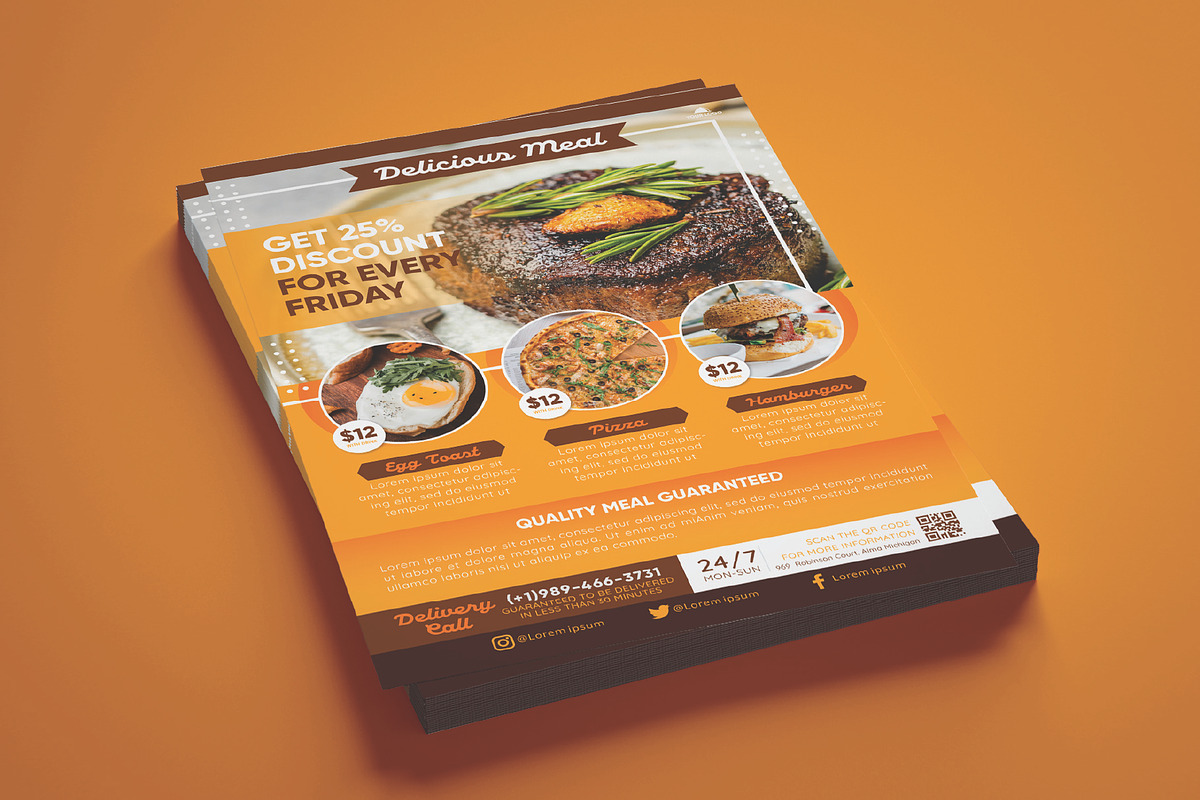 Sale food flyer design template, a Flyer Template by Workhu (Photo 2 of 3)