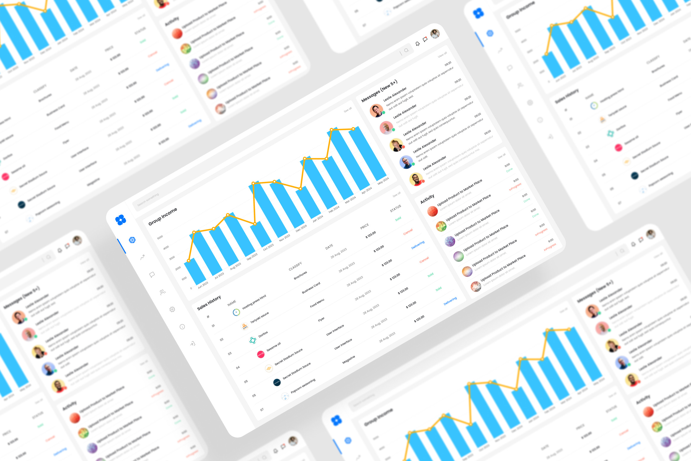 Statistic Dashboard UI Kit, an UI Kit Template by iDoodle Studio