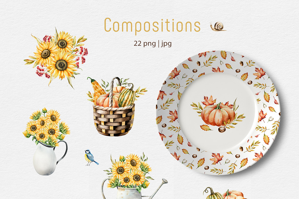 COSY AUTUMN - Watercolor collection, a Seasonal Illustration by Navenzeles (Photo 2 of 14)