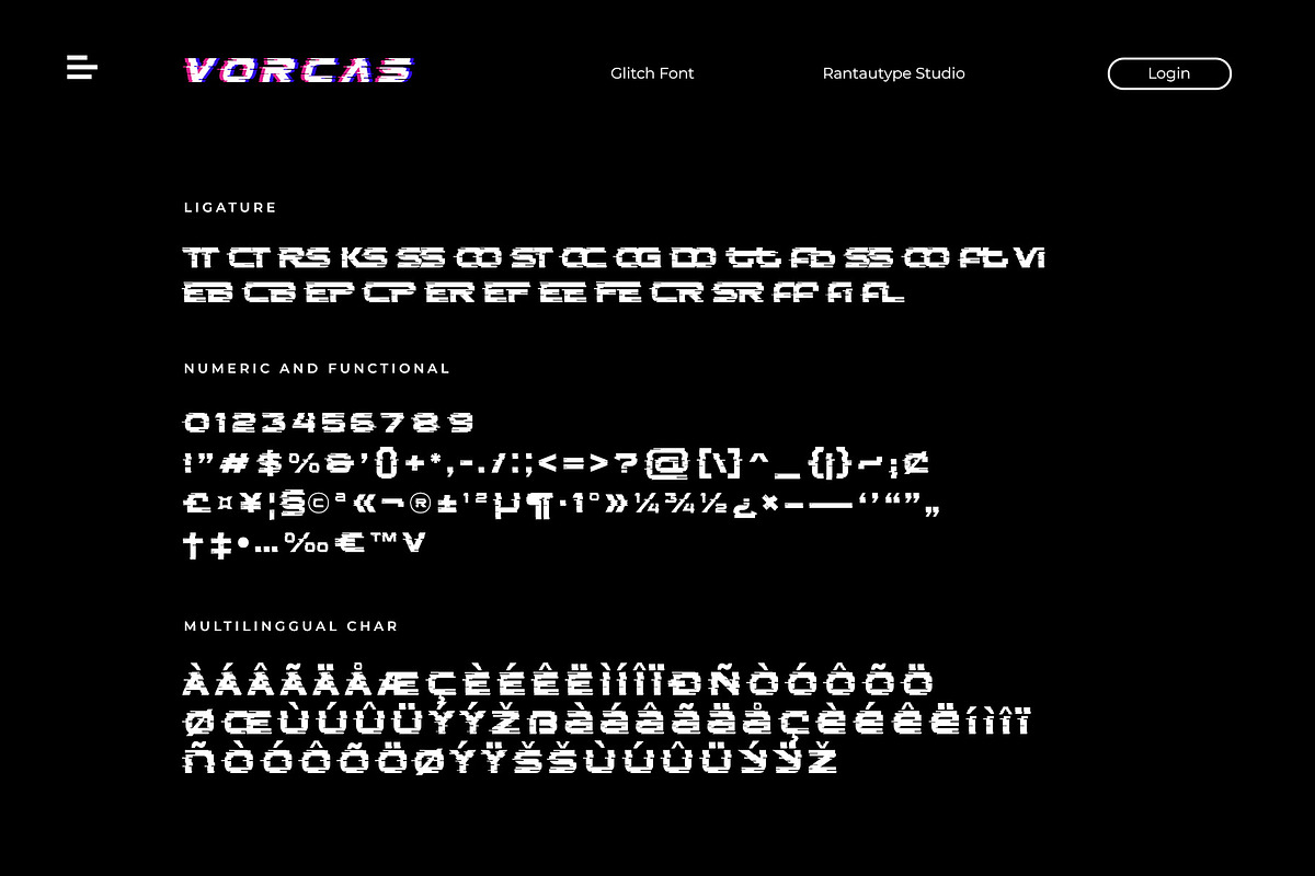 Vorcas Glitch Font, a Sans Serif Font by RantautypeStudio (Photo 15 of 15)