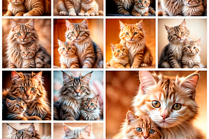 cat - mother and her baby, an Animal Photo by TatsianaSalauyova