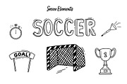 Soccer doodle vector line set, an Object Graphic by ElenaPlatovaArt (Thumbnail 4 of 5)