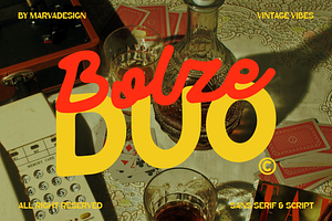 Bolze - Duo Font, a Handwritten Font by Marvadesign