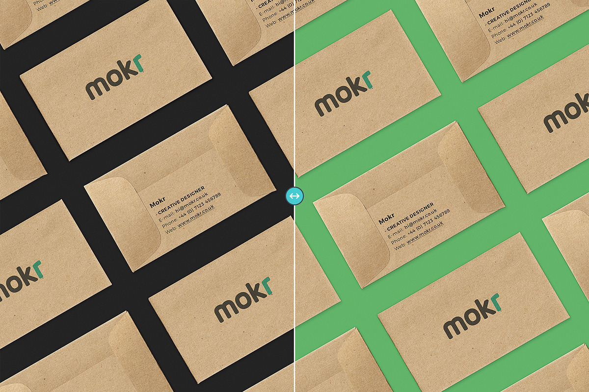 Envelope Business Card Mockup PSD, a Print Template by Mokr