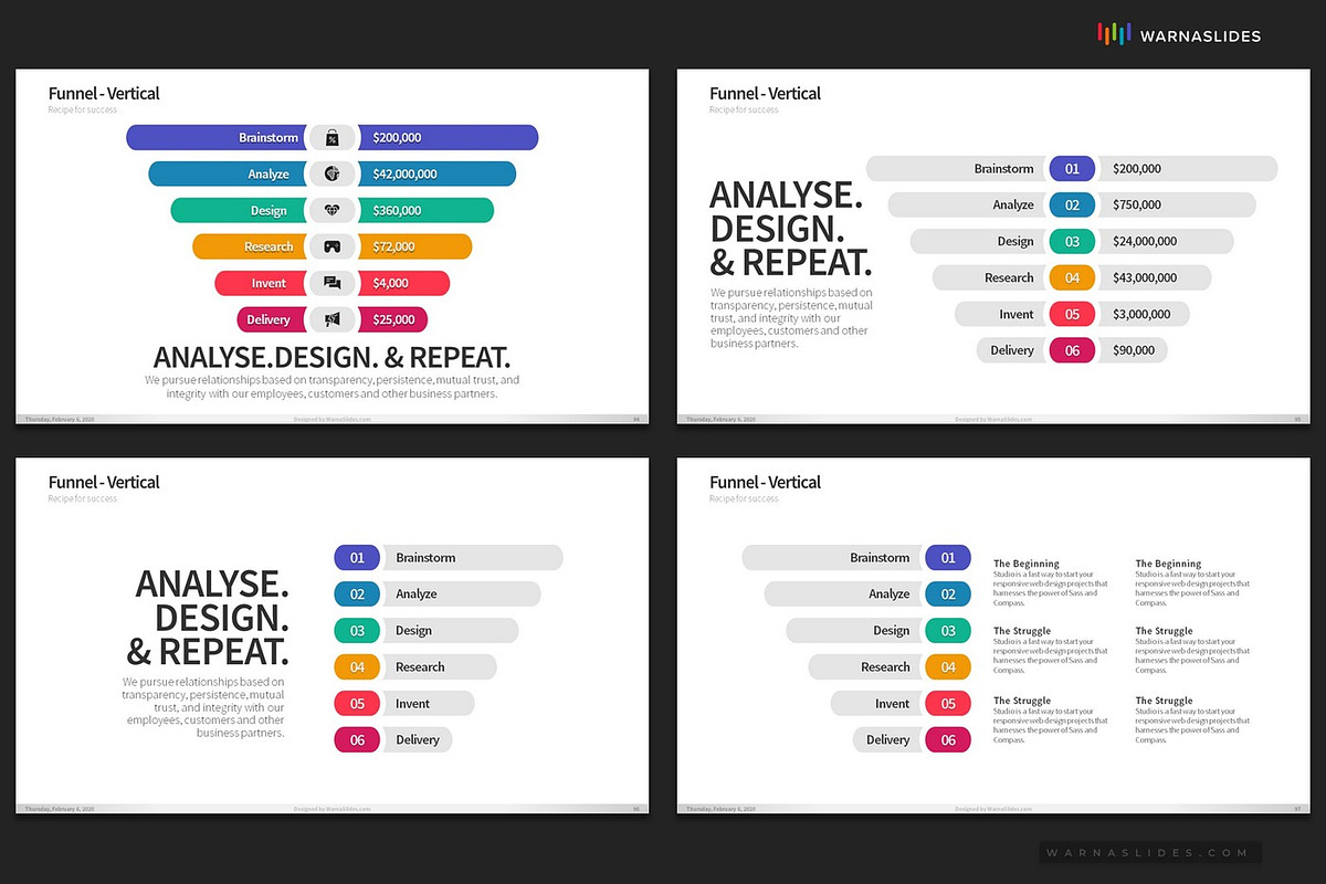 Funnel Diagram PowerPoint Templates, a Presentation Template by Warna Works (Photo 17 of 26)