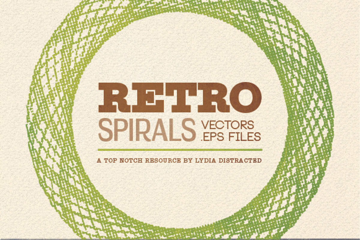 Retro Spirals - Scaleable Vector, a Decorative Illustration by LydiaDistracted (Photo 1 of 3)