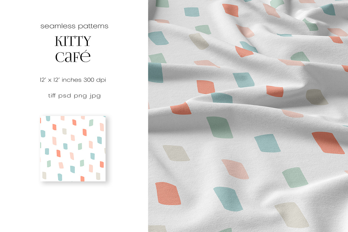 Kitty Café – Pattern Collection, a Pattern Graphic by PROTEA Watercolor Studio (Photo 6 of 9)