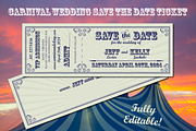 Carnival Theme Wedding Save the Date, an Invitation Template by CreativeDolan (Thumbnail 1 of 2)